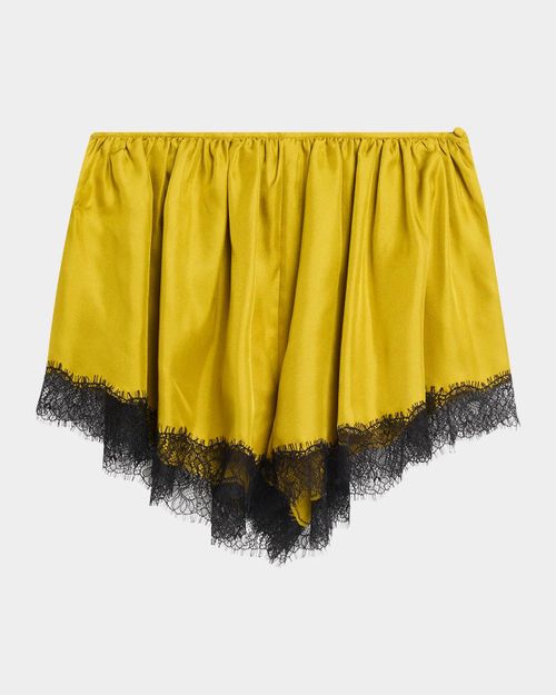 Georgina Lace-Trim Silk Shorts