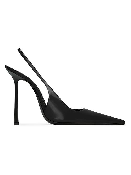 Women's Vendome Slingback Pumps in Glazed Leather - Black