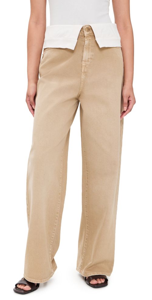 Double Layer Slouchy Wide Leg Jeans Colored Mankind