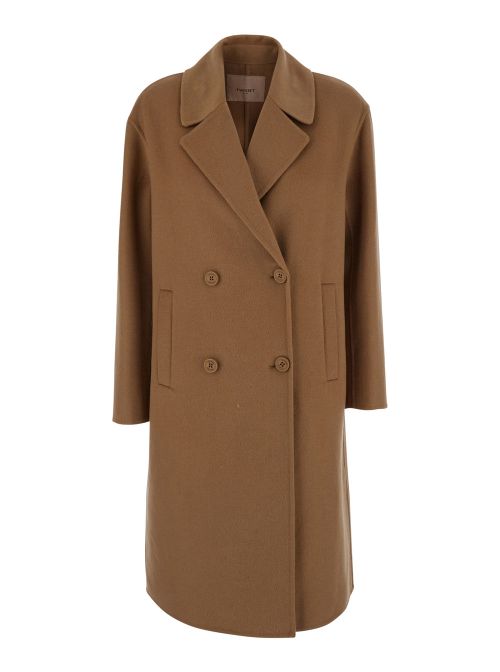 Tech Wool-Blend Coat — Brown