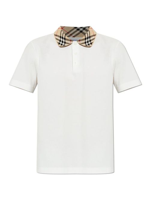 Classic Fit Check-Collar Cotton Polo Shirt
