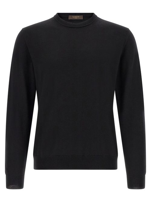 Virgin Wool Crewneck Sweater — Black