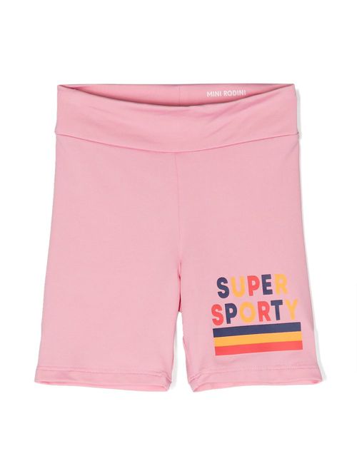 Logo-print legging shorts - Pink