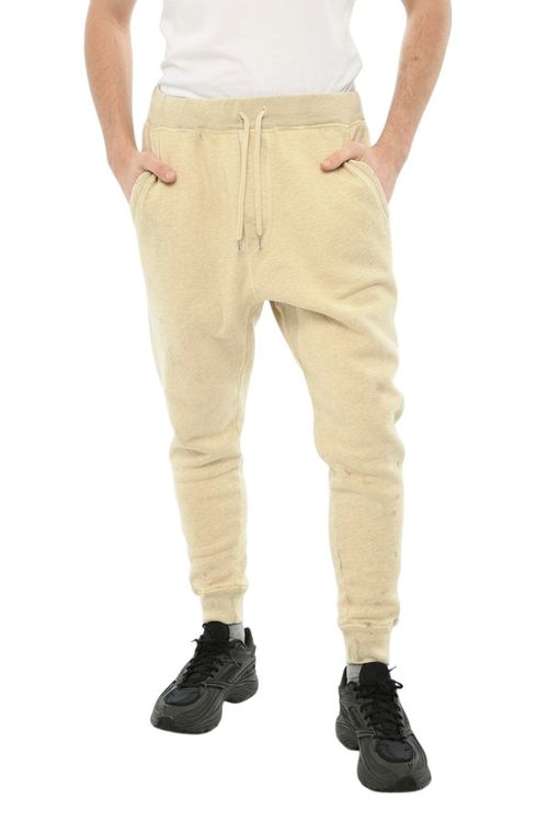 Beige Solid Tapered Joggers