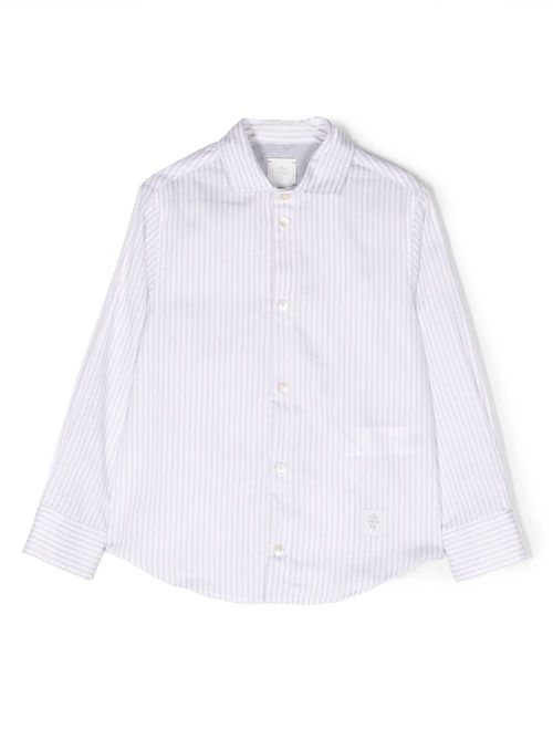 Long-sleeve striped cotton shirt - White