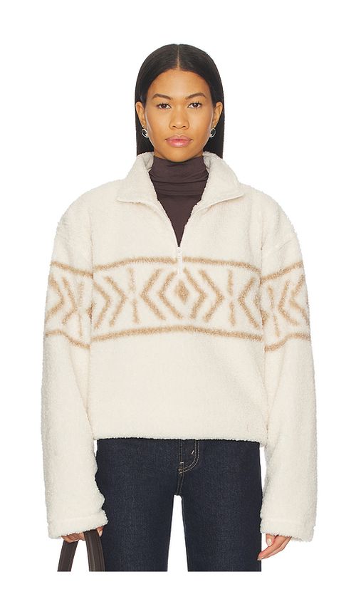 Lovers and Friends Dani Half Zip Pullover in Beige. XS. Also in L, M, S