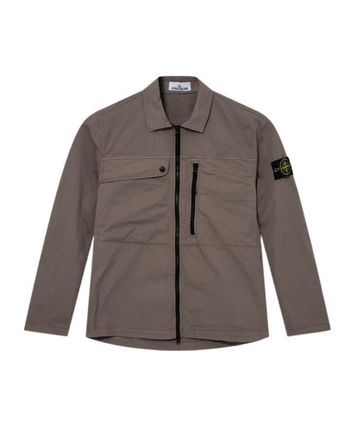 Compass badge zip-up overshirt