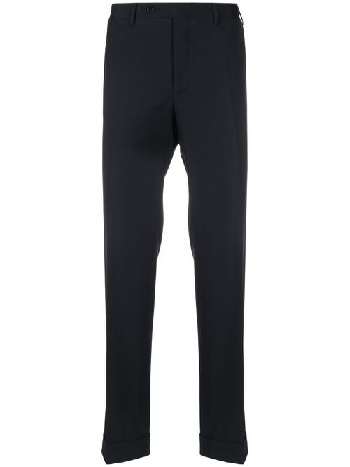 Straight-leg wool tailored trousers - Blue