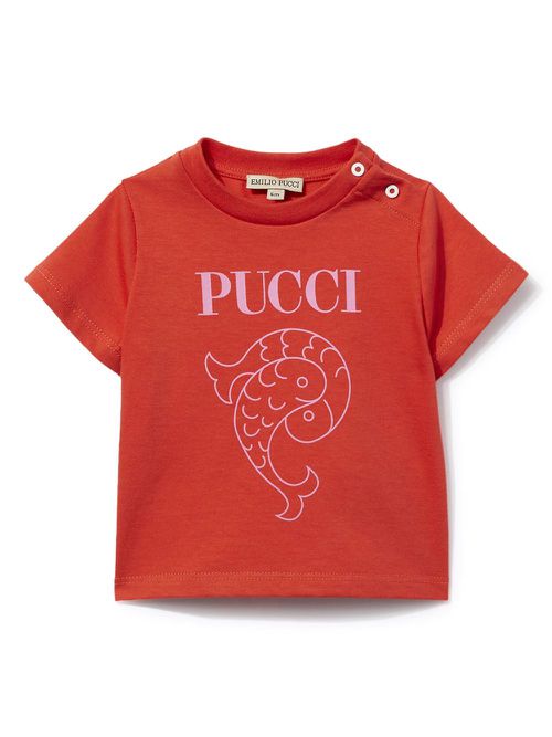 Pesci-print T-shirt - Red