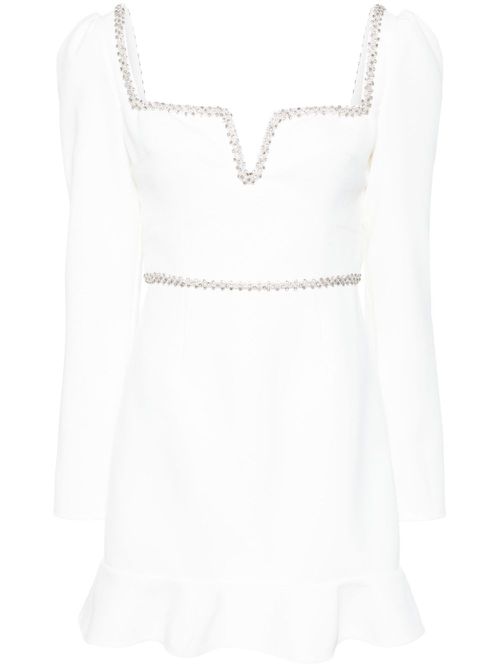 Rhinestone-embellished mini dress - White