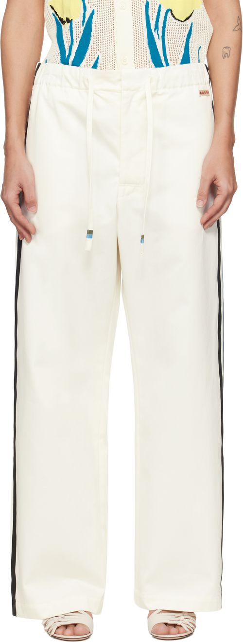 Off-White Stripe Straight Leg Trousers
