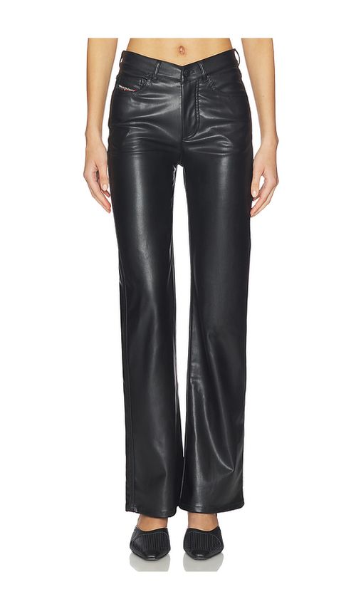 Diesel Plain Leather Pant in Black. 36. Also