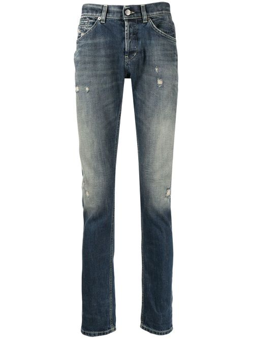 Faded slim-fit jeans - Blue
