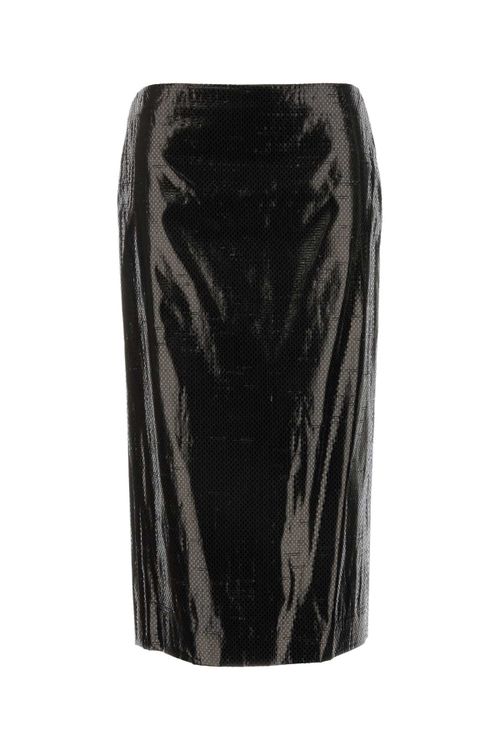 Silk Canvas Skirt — Black