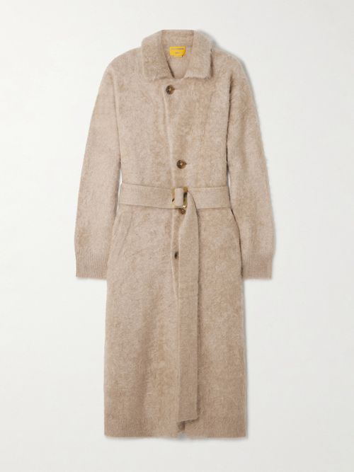 Grizzly Belted Brushed-cashmere Coat - Brown