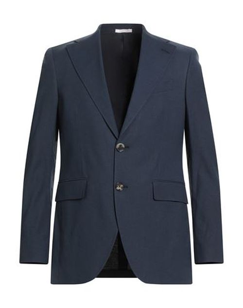 Man Blazer Navy Size 36 Linen, Cotton, Elastomultiester