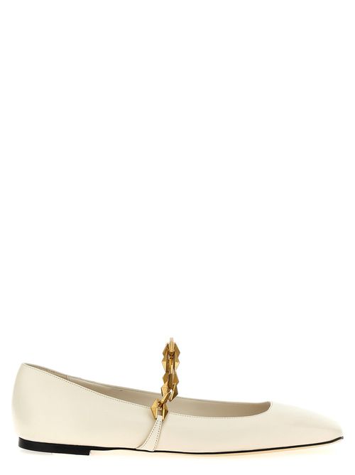 -Diamond Flat Shoes Bianco-Donna