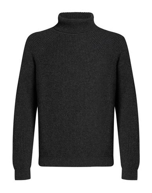 Man Turtleneck Charcoal Size 36 Wool, Cashmere