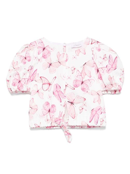 Butterfly-print blouse - White