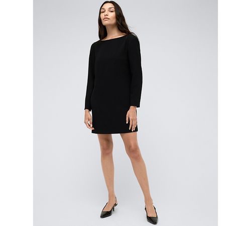 Women's Draped Open-Back Shift Dress - Black