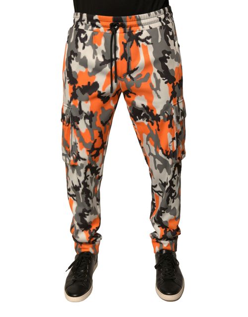 Camouflage Cotton-Polyester Cargo Pants — Multicolor