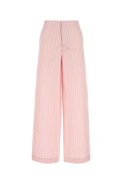 Embroidered Poplin Trousers — Pink