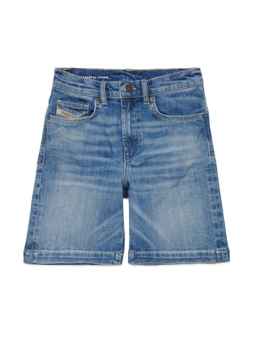 D-Macs whiskering-effect denim shorts - Blue