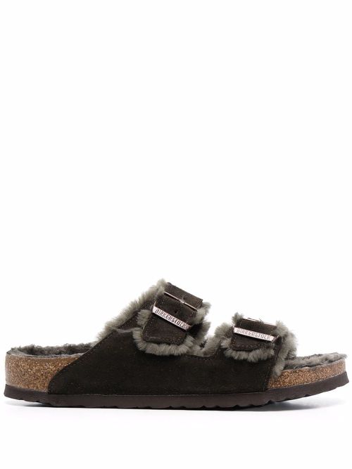 Arizona fur-lined sandals - Green