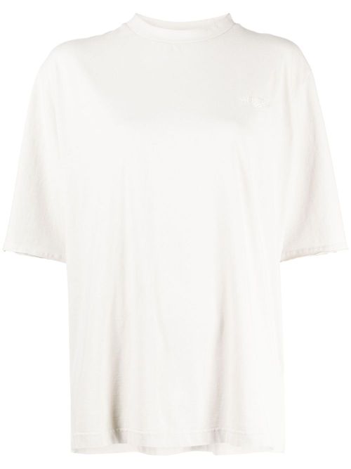 Logo-embroidered cotton T-shirt - Grey