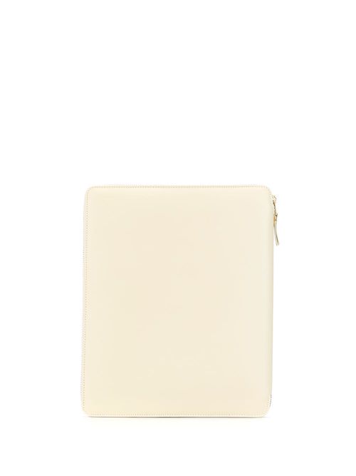 Multi-compartment zipped laptop case - White