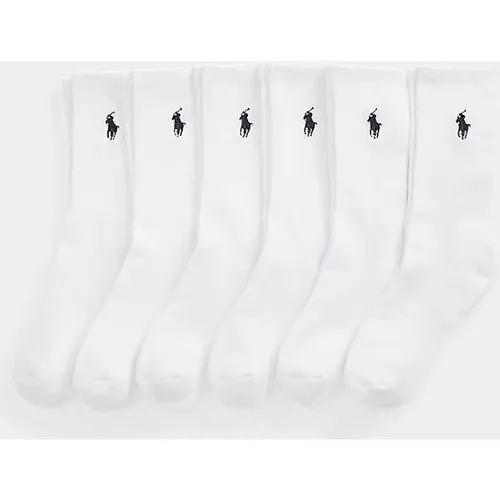 RALPH LAUREN KIDS CREW SOCKS 6 PACK 4056001 - White/White/White