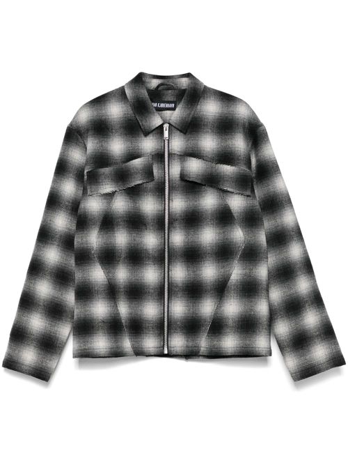 Checked padded shirt jacket - Grey