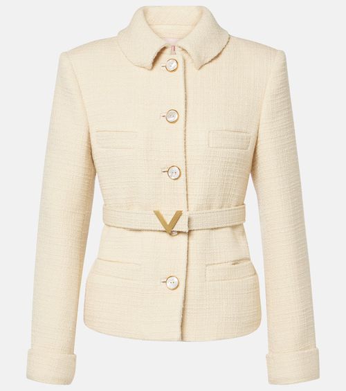 Wool-blend tweed jacket