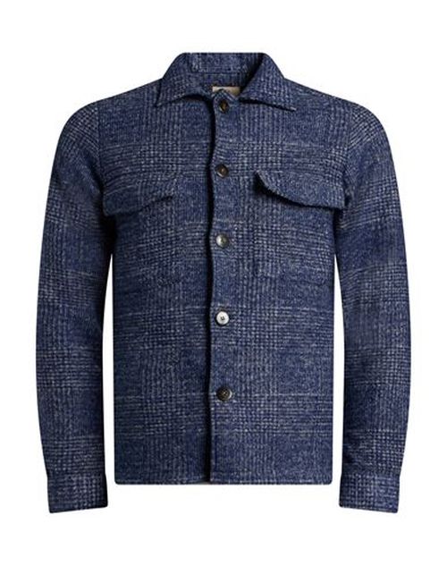 Man Jacket Blue Size L Cotton, Mohair wool