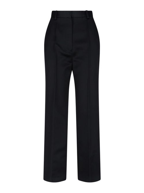 Straight silk trousers