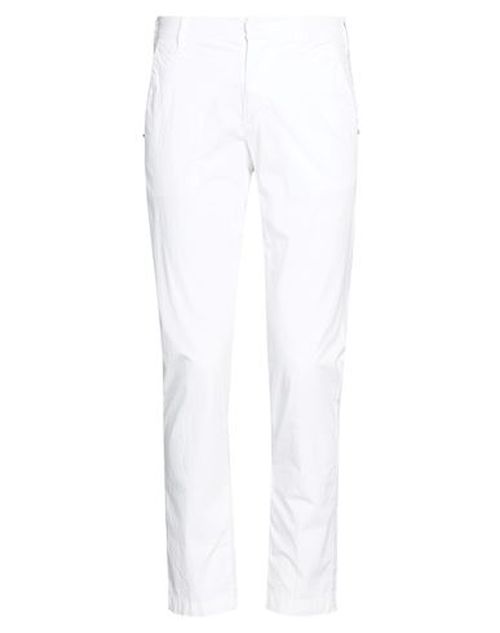 Man Pants White Size 30 Cotton, Elastane