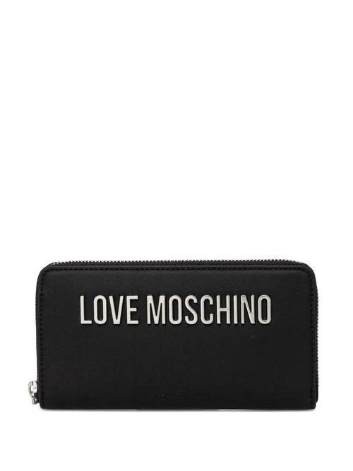 Love Moschino logo-lettering wallet - Black