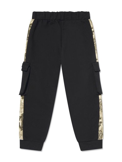 Side-stripe cargo track pants - Black