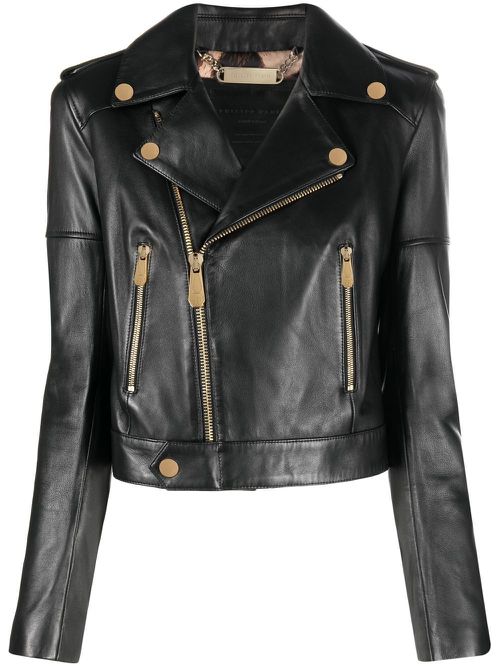 Leather biker jacket - Black