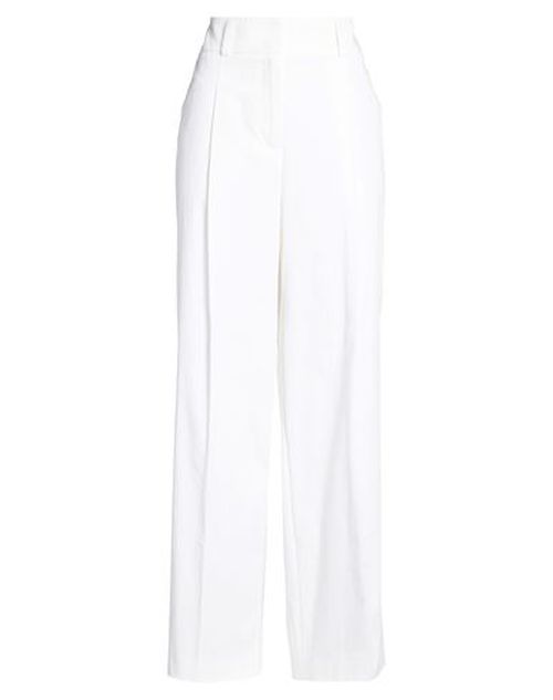Woman Pants White Size 6 Cotton, Elastane