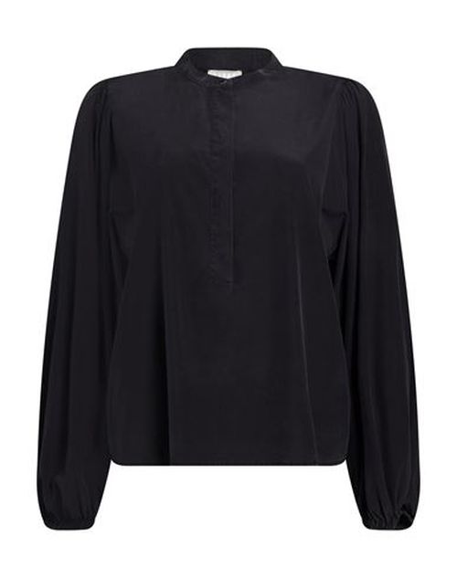 Woman Top Black Size 10 Silk, Elastane
