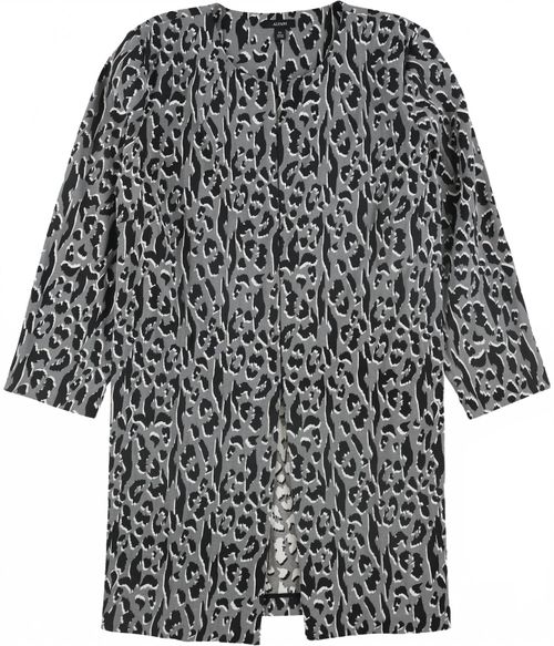 Women's Printed Jacquard A Line Jacket In Deep Black Edge Animal