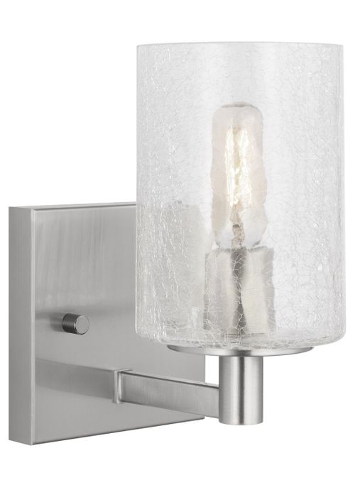 Brushed Steel Wall Bathroom Vanity Light Sconce from the Parker Collection