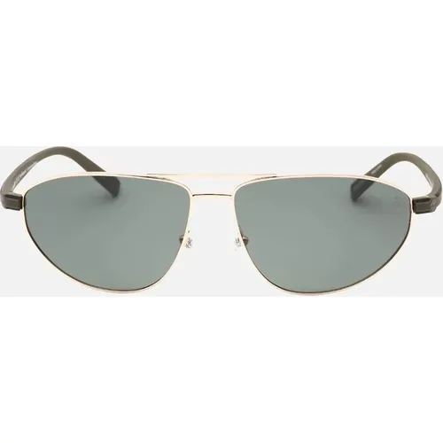 Men's Timberland Green Polarized Lens Gold Sunglasses - Size: ONE size