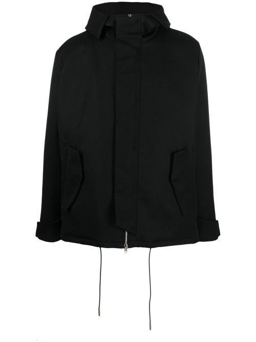 Quilted-lining hooded parka - Black