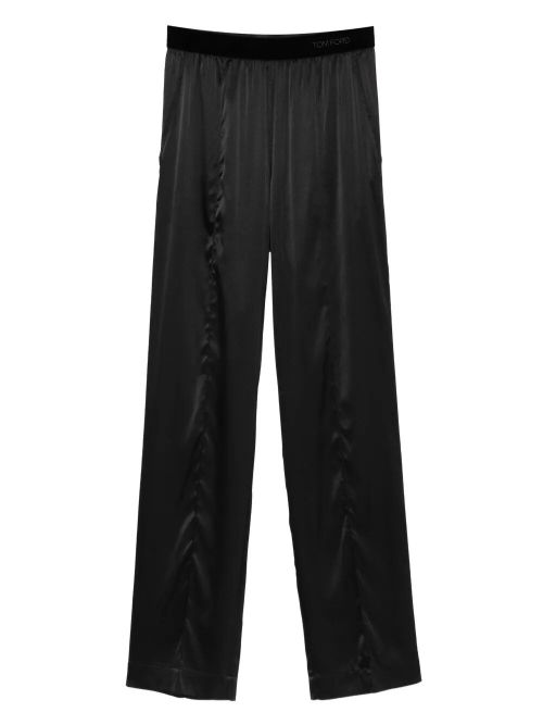Stretch Silk Satin Pj Pants