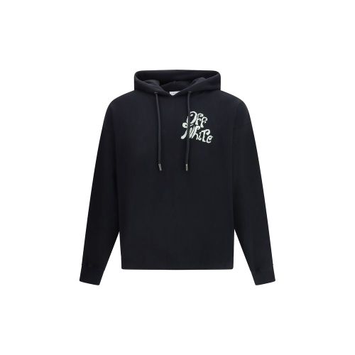 Logo-Print Cotton Hoodie — Black