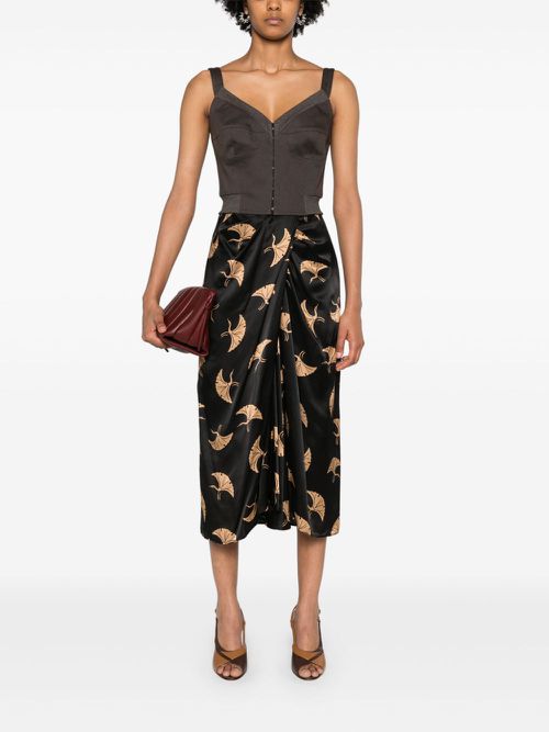 Bustier cropped tank top - Brown