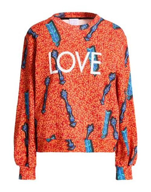 Woman Sweatshirt Orange Size 10 Cotton