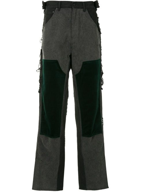 Patch-detail Arrows-motif jeans - VINTAGE MEDIUM GREY DARK GREEN